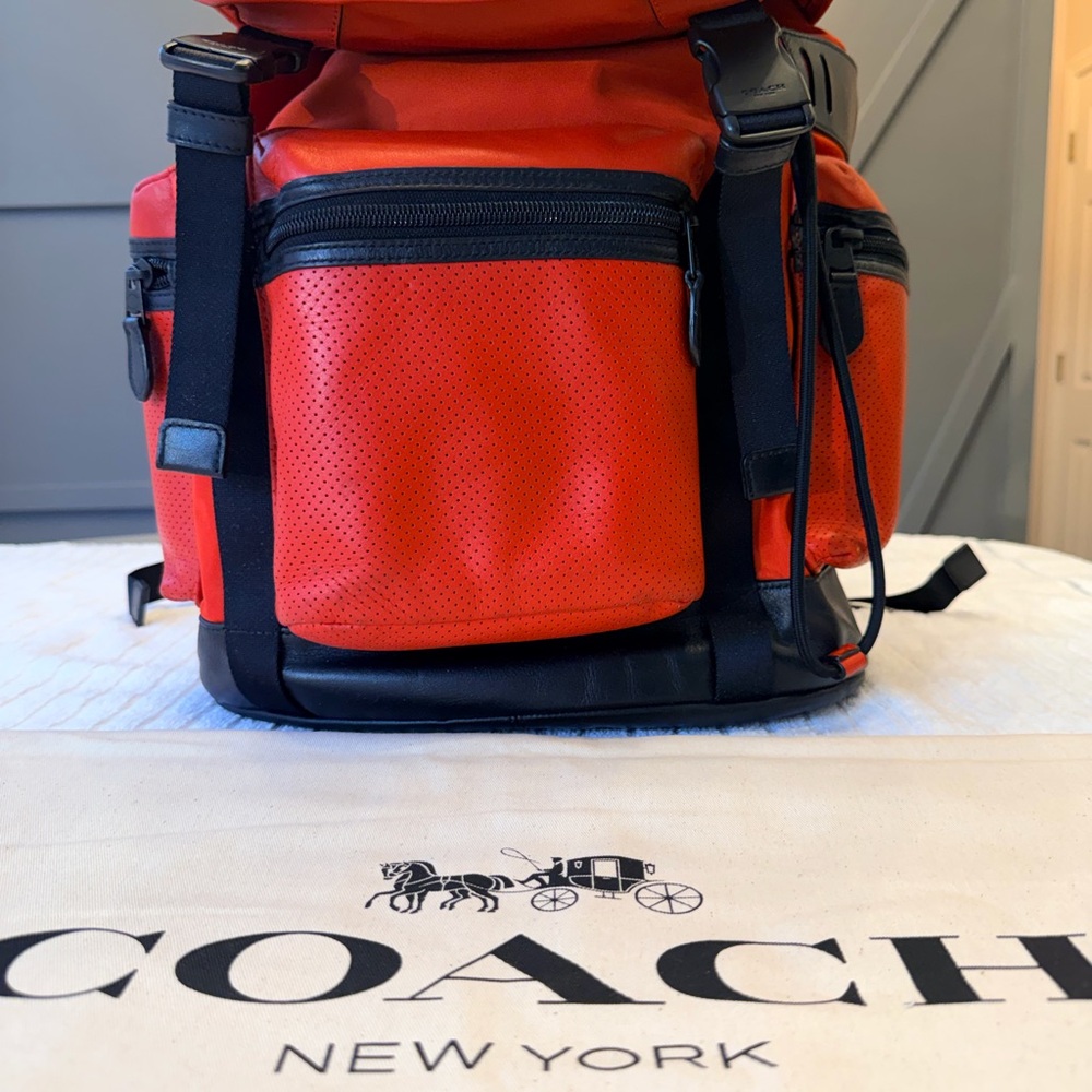 Coach Men’s Terrain Trek Red Backpack - Include Coach Dust Bag